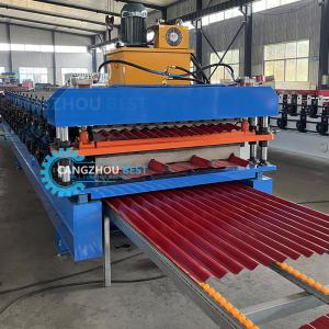 China Popular Profile Tr4 Corrugated PLC Roofing Sheet Roll Forming Machine Double Layer factory