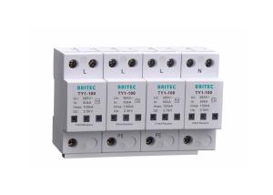 100kA SPD 4 Pole AC Power Surge Protector Low Residual Voltage