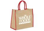 Vintage Style Jute Shopping Bags With Water Resistant Coated Lining