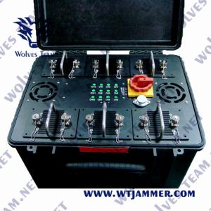 China Portable WiFi/Bluetooth2.4g 5.8g 3G 4G Mobile Phone Signal Jammer Jamming Range up to 1Km factory