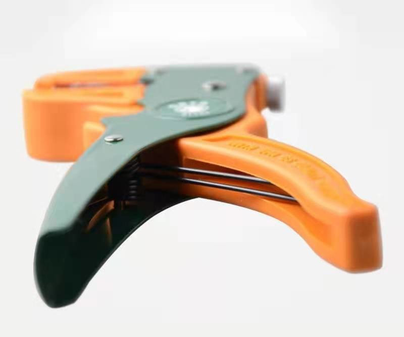 Multi-purpose manual wire stripper tool, 6.5 inches, yellow and blue