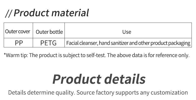 Plastic Cosmetic Bottles 160ml 120ml 130g 50g Skincare Lotion Bottle Durable PET Material