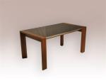 Modern Dining Room Furniture,Walnut Wood/White High Glossy Dining Table