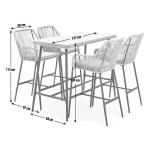 Modern Design AJUNION Metal 4 Seater Garden Bar Set Rattan Weave Outdoor Dining
