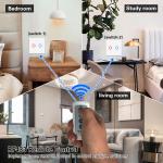 EU 86 Type Tempered Glass Panel Home Devices Wireless Remote Switch White 2
