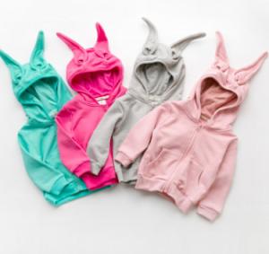 China Custom Made Girls Rabbit Ear Hoodie , Animal Hoodies With Ears For Toddlers factory