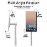 21.5 Inch White Smart Movable TV Screen Android 12 Portable HDTV USB Touch