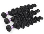 Peruvian Human Virgin Hair Loose Deep Wave 1b Natural Color No Chemical