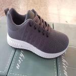 Ladies Flyknit Sport Shoes Tricolor Breathable Sneakers Antiskid Large size navy