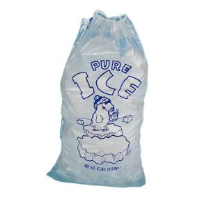 China Reusable Injecting LDPE 1.5mil Drawstring Ice Bag Biodegradable on sale