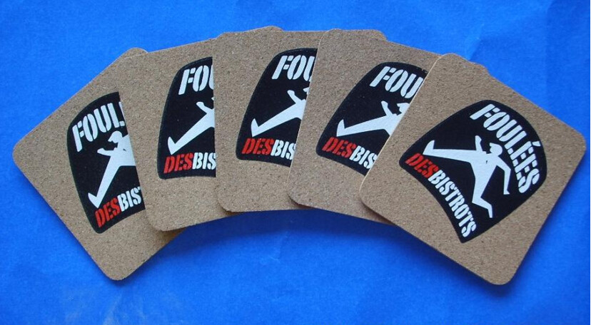 Nature Cork Coaster with silkscreen logo, good for heat insulation