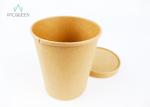 Natural Kraft Paper Restaurant To Go Containers Soup Cups With Vented Lids