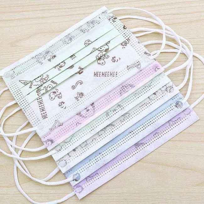 Hygienic Colorful Childrens Disposable Face Masks CE FDA Certification