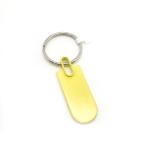 Zinc Alloy Metal Keychain Holder Yellow Color 19x79x6mm