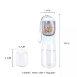 Custom Logo Plastic Travel Pet Feeders Container Food And Water 2 In 1 Portable