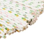 Hawaiian Tropical Party Pineapple 12mm Paper Straws Luau Decorations