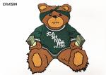 Custom Iron - On Backing Bear Logo Clothing Embroidery Patches Large Size