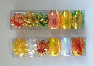 China PET and Iridescent Gift Wrap Ribbon Set , christmas gift ribbon with star and egg bow factory
