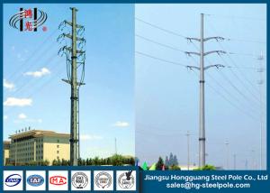 China Flange Connection Circular Steel Tapered Metal Utility Poles / Street Light Poles factory
