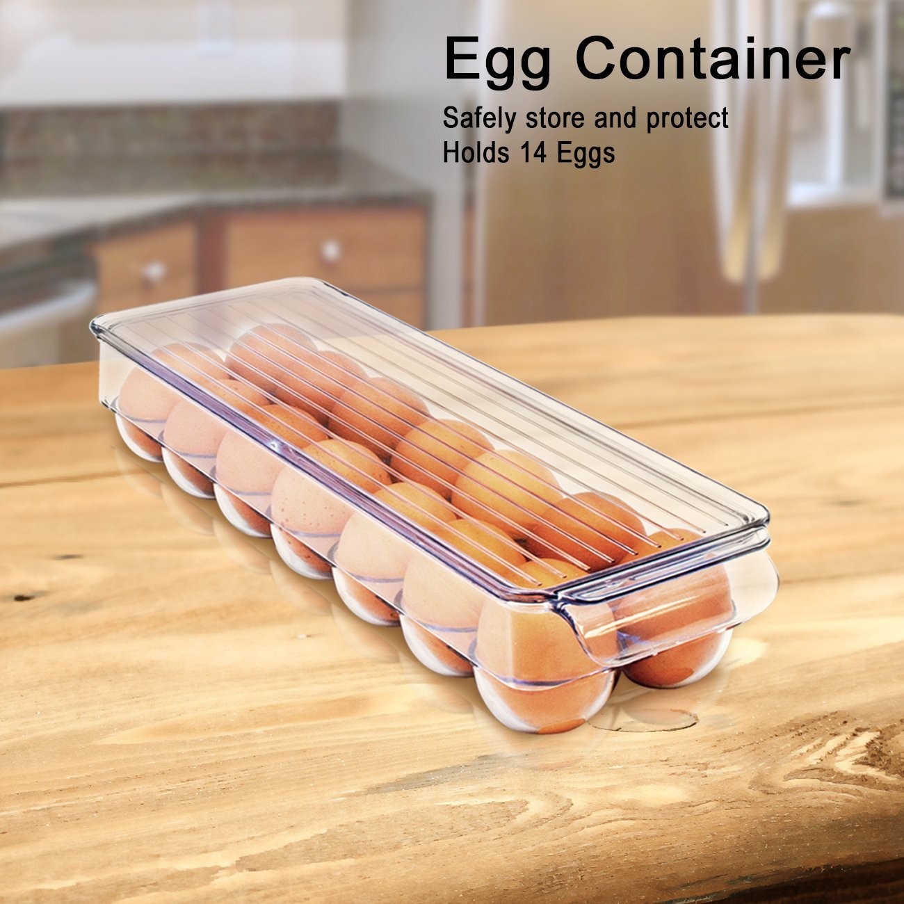 Fridge Bins and Freezer Organizer Refrigerator Bins Stackable Storage Containers BPA-Free Drawer