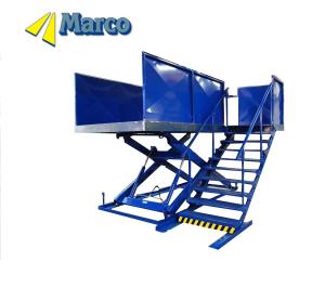 China Hydraulic Scissor Lift Working Platform with an Attached Stair factory