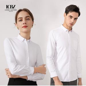 China Weaving Method Knitted Elegant Office Work Wear Classical Dress Shirts for Men and Women factory