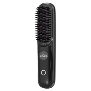 China Portable Cordless Hair Straightening Brush 35W Fast Heating Type-C With Negative Ion Outdoor Use factory