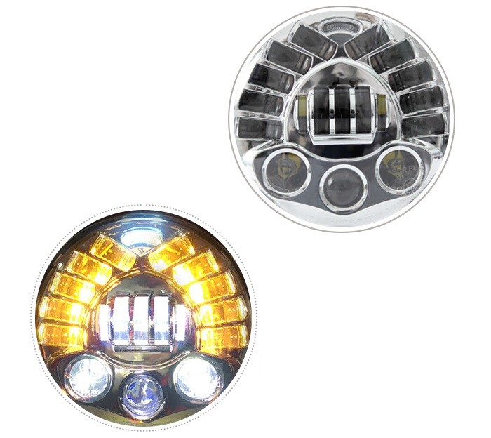 JEEP Wrangler 2007 - 2017 JK Matrix style Xenon Head Lamp Assy Black / Chrome