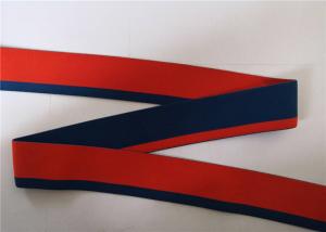 China 5 Cm Blue Orange Elastic Nylon Webbing / Knitted Printed Elastic Ribbon factory