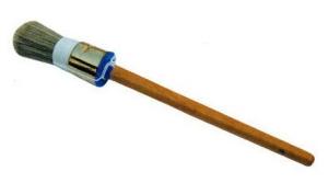 China Hollow Chip Round Chalk Paint Brush Polyester Filament Lacquered Wood Handle factory