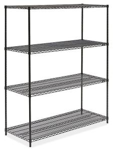 China Black Office Storage Display Rack Freestanding Organizer Metal Shelving 36&quot;W X 14&quot;D factory