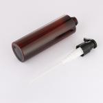 Round Amber Shampoo Bottle Pump Sprayer 150ml 200ml 250ml For Shower Gel