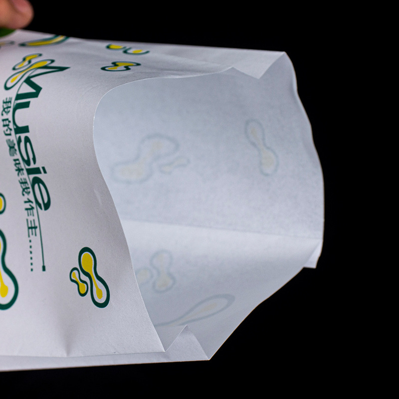 Custom Size Small Large White Kraft Paper Bags for Takeaway Delivery Gravure Printing