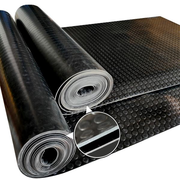 2.0kg/M2 SBR Coin Surface Round Stud Rubber Sheet Anti Slip