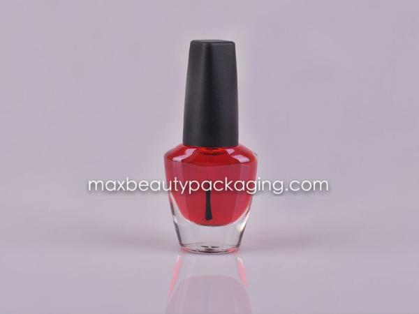 matte black nail polish cap 12ml nail polish bottle flat brush plastic cosmetic