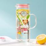 48 Oz Borosilicate Glass Water Pitcher With Spout Mouth Blown Heat Resistant