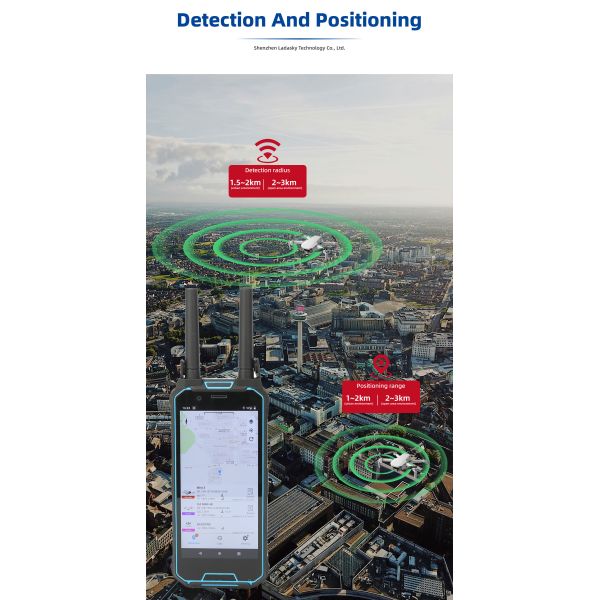 Handheld Drone Detector with 3-5s Response Time 1-2km Positioning Range and ≥10 Simultaneous Detections 4