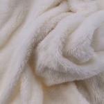 UK Market 58/60" Width White Polyester Furry Fabric with 96F Density