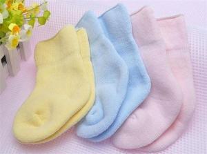 China Latest design knitted AZO-free terry cotton socks for baby factory