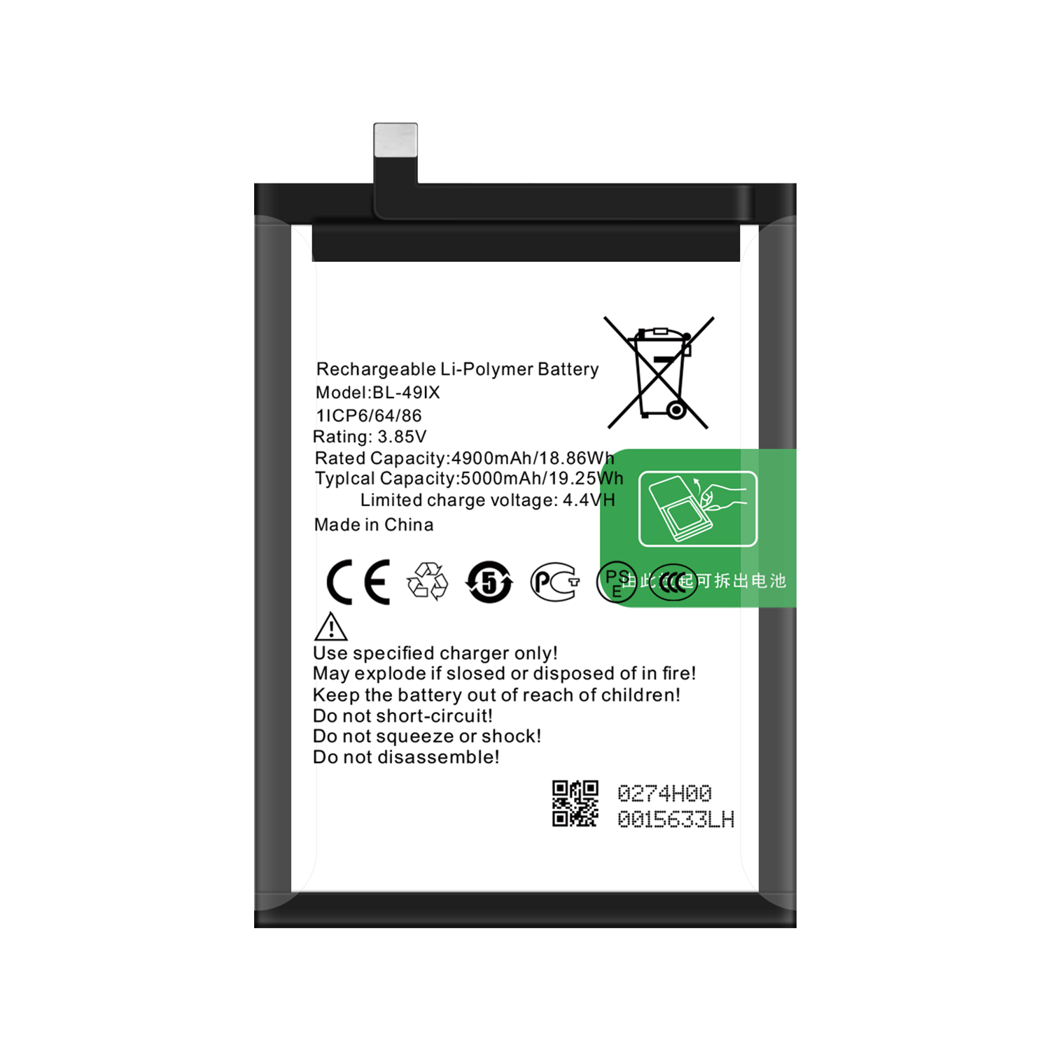 5000mAh BL-49iX OEM Battery for Infinix Smart HD 2021 100% Zero Cycle and Compatible