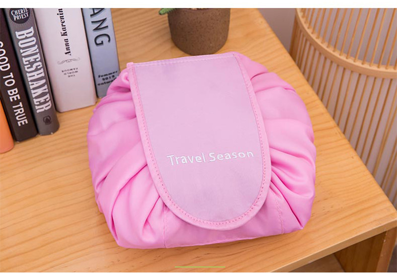 Lazy Portable Polyester Drawstring Cosmetic Bag
