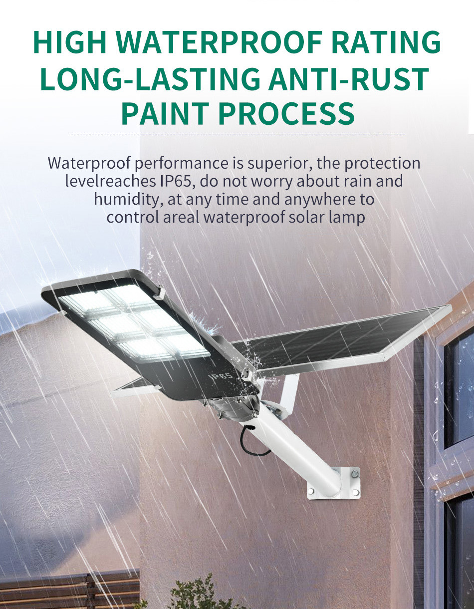 Ip65 Waterproof aluminum Solar Powered LED Street Light Brightness LED Chips With Pole