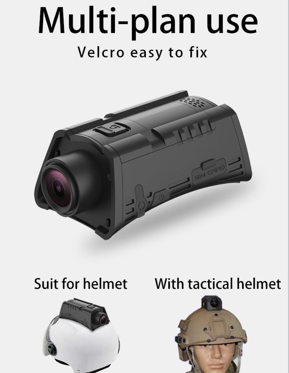 2.4GHZ GPS Military Helmet Camera Live Streaming 3600mAh For Troops