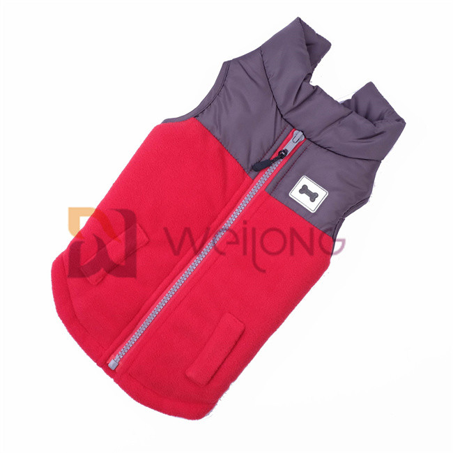 Polar Fleece Waterproof Windproof Turtleneck Pet Jacket Faux Zipper Dog Jacket