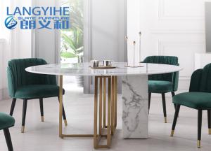 China Minimalist Home Odm Circle Marble Dining Table Combination Nordic 75cm Height factory