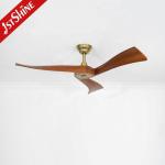 Modern Gold Metal Ceiling Fan with Smart Control and Timer Yes Wooden Blades