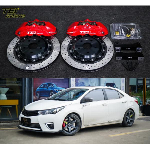 China Front Big Brake Kit 4 Piston Caliper With 378x32mm Rotor BBK Auto Brake System For Toyota Corolla 18 Inch Car Rim factory