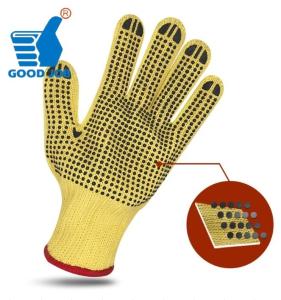 China Aramid Fiber Insulated Cut 5 Resistant Gloves With PVC Dots factory