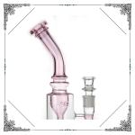 Pink Glass Bubbler Recycler 10 inches Showerhead Perc Bongs Smoking Water Pipe