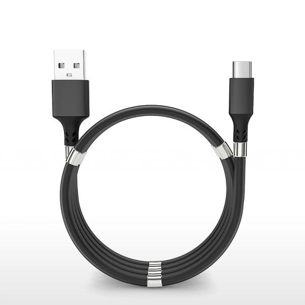 Magnetic Phone USB Charger Cable 4.7mm Storage Self Winding Retractable Charging
